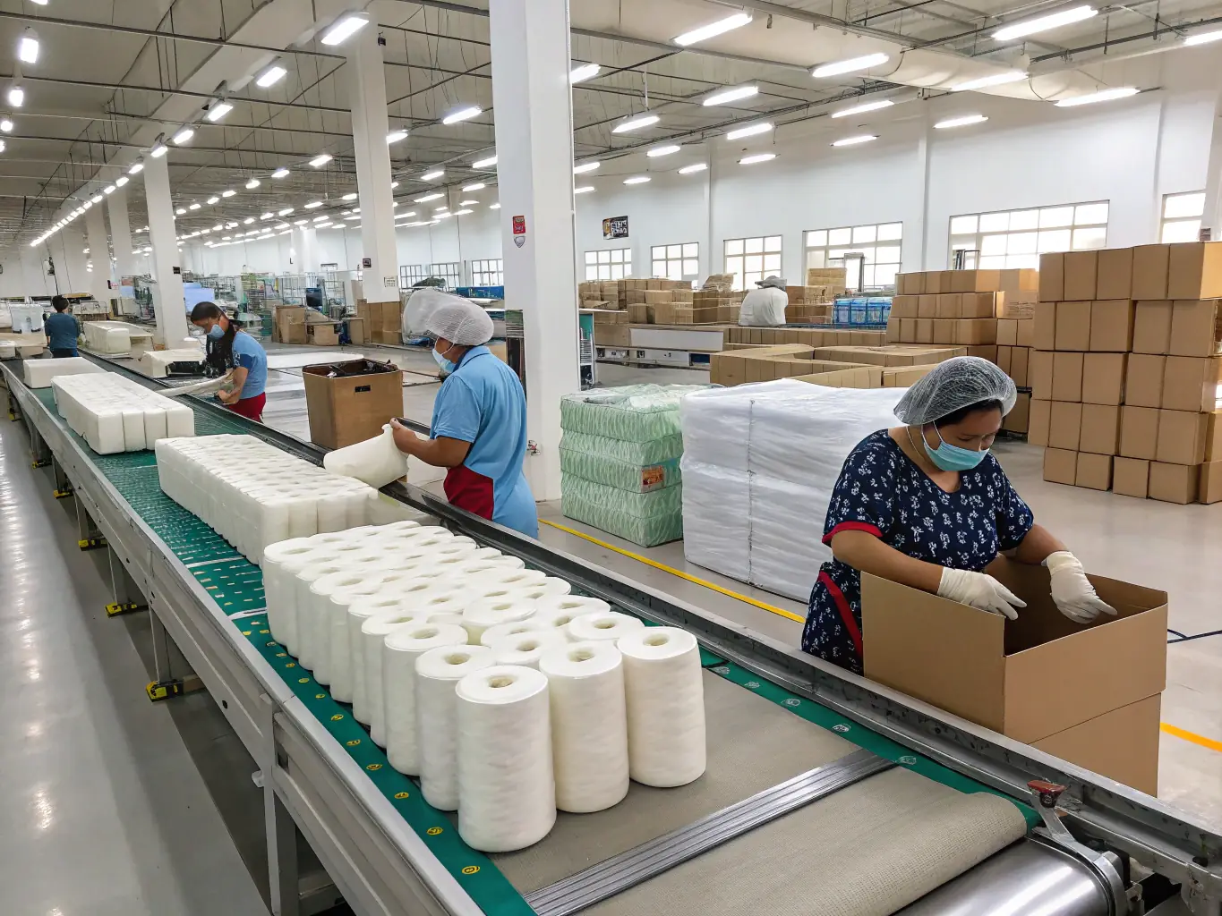 A photograph of our packing and branding department, showing finished products being carefully packaged and labeled with the ABFIX brand.